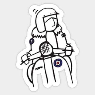 Retro Scooter, Classic Scooter, Scooterist, Scootering, Scooter Rider, Mod Art Sticker